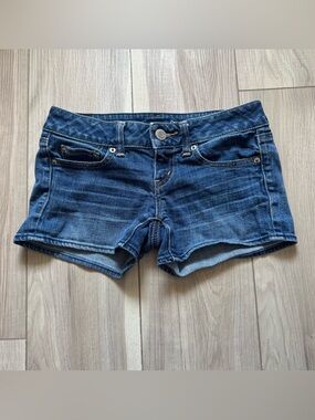 Low rise American Eagle Outfitters Dark Blue Denim Cutoff Shorts